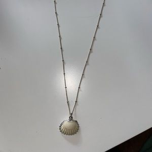 Silver dipped shell necklace on sterling silver chain